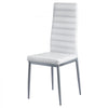 VEVOR Modern Dining Room Accent Chairs Set of 6, Upholstered Leather Side Chair for Dining Tables, Space-Saving Kitchen Table Chair with Thick Cushions and Metal Legs, White