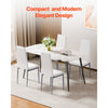 VEVOR Modern Dining Room Accent Chairs Set of 4, Upholstered Leather Side Chair for Dining Tables, Space-Saving Kitchen Table Chair with Thick Cushions and Metal Legs, White