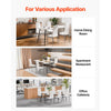 VEVOR Modern Dining Room Accent Chairs Set of 4, Upholstered Leather Side Chair for Dining Tables, Space-Saving Kitchen Table Chair with Thick Cushions and Metal Legs, White