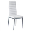 VEVOR Modern Dining Room Accent Chairs Set of 4, Upholstered Leather Side Chair for Dining Tables, Space-Saving Kitchen Table Chair with Thick Cushions and Metal Legs, White