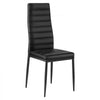 VEVOR Modern Dining Room Accent Chairs Set of 6, Upholstered Leather Side Chair for Dining Tables, Space-Saving Kitchen Table Chair with Thick Cushions and Metal Legs, Black