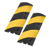 VEVOR 40 in Rubber Speed Bump, 2 Pack, 2 Channel Heavy Duty Traffic Speed Hump, 22000 lbs/Axle Load Capacity, Cable Protector Ramp with Expansion Screws, for Asphalt Concrete Gravel Driveway and Road