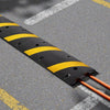 VEVOR 6FT Rubber Speed Bump, 2 Channel, Heavy Duty Traffic Speed Hump, 22000 lbs/axle Load Capacity, 72 in Cable Protector Ramp with Expansion Screws, for Asphalt Concrete Gravel Driveway Road, 1 Pack