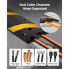 VEVOR 6FT Rubber Speed Bump, 2 Pack, 2 Channel Heavy Duty Traffic Speed Hump, 22000 lbs/Axle Load Capacity, 72 in Cable Protector Ramp with Expansion Screws, for Asphalt Concrete Gravel Driveway Road