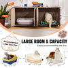 VEVOR Cat Litter Box Enclosure for 2 Cats, Litter Box Furniture Hidden with Double Rooms, Wooden Cat Box Cabinet Fit Most of Litter Box, 47.2"L x 18.5"W x 19.7"H, Greige