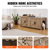 VEVOR Cat Litter Box Enclosure for 2 Cats, Litter Box Furniture Hidden with Double Rooms, Wooden Cat Box Cabinet Fit Most of Litter Box, 47.2"L x 18.5"W x 19.7"H, Greige