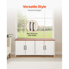 VEVOR Cat Litter Box Enclosure for Multi Cats, 47.2 in Hidden Litter Box Cabinet with 4 Doors & 2 Entries, Indoor Cat Washroom, Wooden Kitty House Furniture, Fit Most Litterboxes, Brown & White