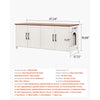 VEVOR Cat Litter Box Enclosure for Multi Cats, 47.2 in Hidden Litter Box Cabinet with 4 Doors & 2 Entries, Indoor Cat Washroom, Wooden Kitty House Furniture, Fit Most Litterboxes, Brown & White