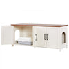 VEVOR Cat Litter Box Enclosure for Multi Cats, 47.2 in Hidden Litter Box Cabinet with 4 Doors & 2 Entries, Indoor Cat Washroom, Wooden Kitty House Furniture, Fit Most Litterboxes, Brown & White