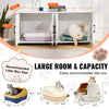 VEVOR Cat Litter Box Enclosure for 2 Cats, Litter Box Furniture Hidden with Double Rooms, Wooden Cat Box Cabinet Fit Most of Litter Box, 47.2"L x 18.5"W x 19.7"H, White