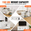 VEVOR Cat Litter Box Enclosure for 2 Cats, Litter Box Furniture Hidden with Double Rooms, Wooden Cat Box Cabinet Fit Most of Litter Box, 47.2"L x 18.5"W x 19.7"H, White