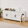 VEVOR Cat Litter Box Enclosure for 2 Cats, Litter Box Furniture Hidden with Double Rooms, Wooden Cat Box Cabinet Fit Most of Litter Box, 47.2"L x 18.5"W x 19.7"H, White