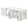 VEVOR Cat Litter Box Enclosure for 2 Cats, Litter Box Furniture Hidden with Double Rooms, Wooden Cat Box Cabinet Fit Most of Litter Box, 47.2"L x 18.5"W x 19.7"H, White