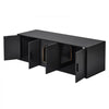 VEVOR Cat Litter Box Enclosure for 2 Cats, 57.9 in Hidden Litter Furniture, Double Room Large Cat Washroom Cabinet, Indoor Wooden Pet House TV Stand Side Table, Fit Most of Litterbox, Black