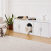 VEVOR Cat Litter Box Enclosure for 2 Cats, Litter Box Furniture Hidden with Double Rooms, Wooden Cat Box Cabinet Fit Most of Litter Box, 57.9"L x 18.3"W  x 17.9"H, White