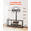 VEVOR 45" TV Stand with Mount for up to 75 in TVs, Entertainment Center with Power Outlet & LED Lights, Height Adjustable TV Console with Mount with 3 Tiers Storage Cabinets for Bedroom, Living Room