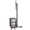 VEVOR 45" TV Stand with Mount for up to 75 in TVs, Entertainment Center with Power Outlet & LED Lights, Height Adjustable TV Console with Mount with 3 Tiers Storage Cabinets for Bedroom, Living Room