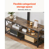 VEVOR 48" TV Stand with Mount for up to 75 in TVs, Entertainment Center with Power Outlet, Height Adjustable TV Console with Mount with 3 Tiers Open Storage Cabinets for Bedroom, Living Room, Browm