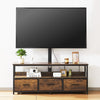 VEVOR 52" TV Stand with Mount for up to 75 in TVs, Entertainment Center with Power Outlet & LED Lights, Height Adjustable TV Console with Mount with 3 Drawers for Bedroom, Living Room, Brown