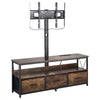 VEVOR 52" TV Stand with Mount for up to 75 in TVs, Entertainment Center with Power Outlet & LED Lights, Height Adjustable TV Console with Mount with 3 Drawers for Bedroom, Living Room, Brown