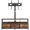 VEVOR 52" TV Stand with Mount for up to 75 in TVs, Entertainment Center with Power Outlet & LED Lights, Height Adjustable TV Console with Mount with 3 Drawers for Bedroom, Living Room, Brown