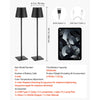 VEVOR Cordless Table Lamp, 2-Pack, 5200mAh Built-in Rechargeable Battery Desk Lamp, Stepless Dimming Up, 3 Adjustable Heights, Detachable Lampshade for Bottle, Restaurant, Bedroom, Outdoor, Black