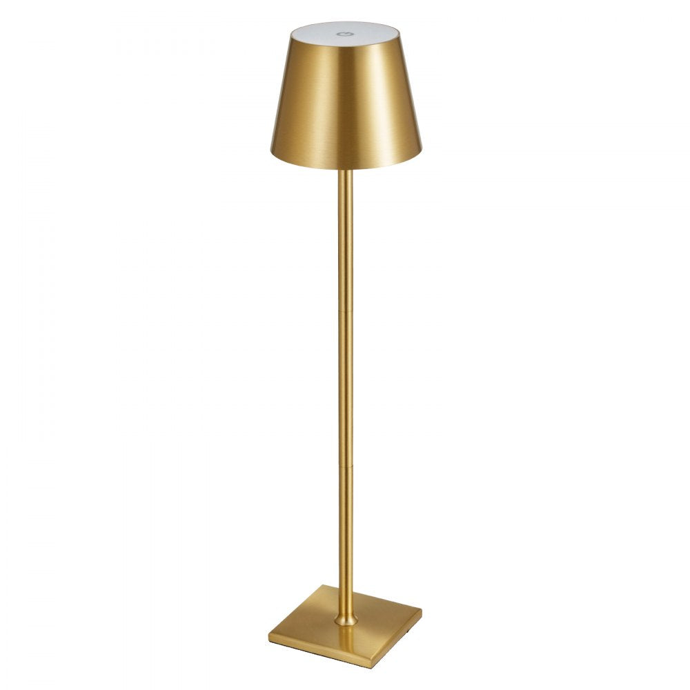 VEVOR Cordless Table Lamp, 2-Pack, 5200mAh Built-in Rechargeable Battery Desk Lamp, Stepless Dimming Up, 3 Adjustable Heights, Detachable Lampshade for Bottle, Restaurant, Bedroom, Outdoor, Gold