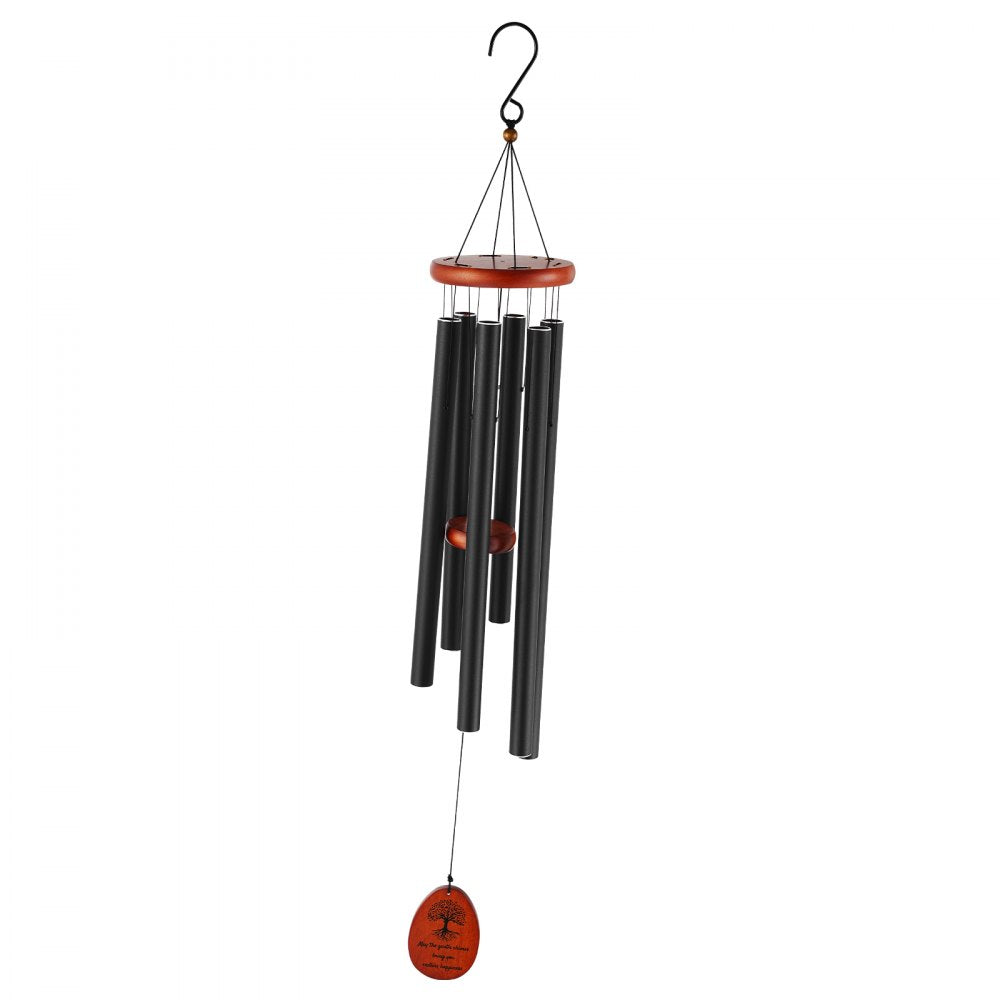 VEVOR Wind Chimes for Outside, 41 in, Deep Tone Wind Chimes with 6 Tubes, Unique Large Memorial Wind Chimes for Anniversary, Amazing Outdoor Decor for Your Patio, Porch, Garden and Backyard, Black