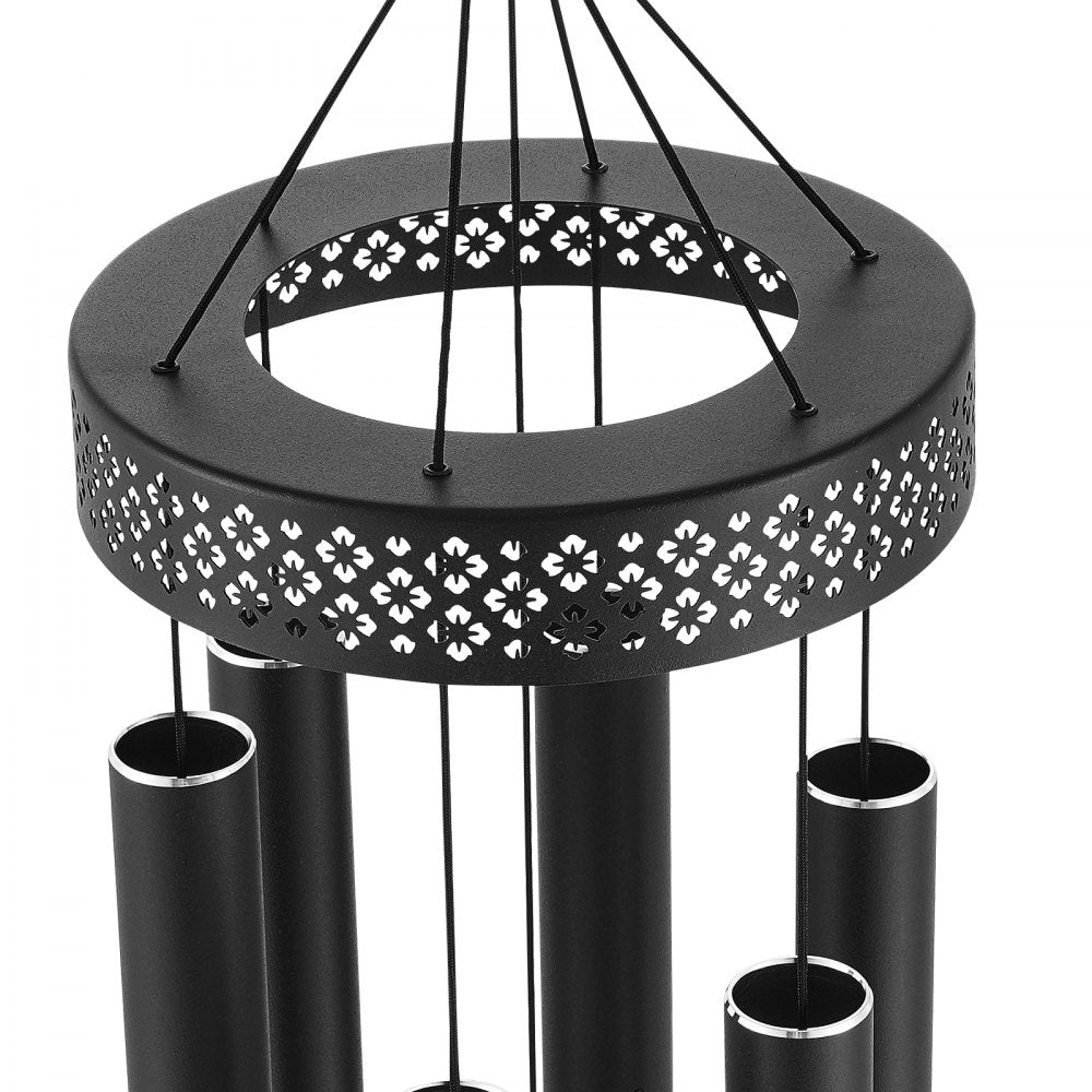 VEVOR Wind Chimes for Outside, 58 in, Deep Tone Wind Chimes with 6 Tubes, Unique Large Memorial Wind Chimes for Anniversary, Amazing Outdoor Decor for Your Patio, Porch, Garden and Backyard, Black