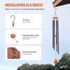 VEVOR Wind Chimes for Outside, 60 in, Deep Tone Wind Chimes with 6 Tubes, Unique Large Memorial Wind Chimes for Anniversary, Amazing Outdoor Decor for Your Patio, Porch, Garden and Backyard, Black