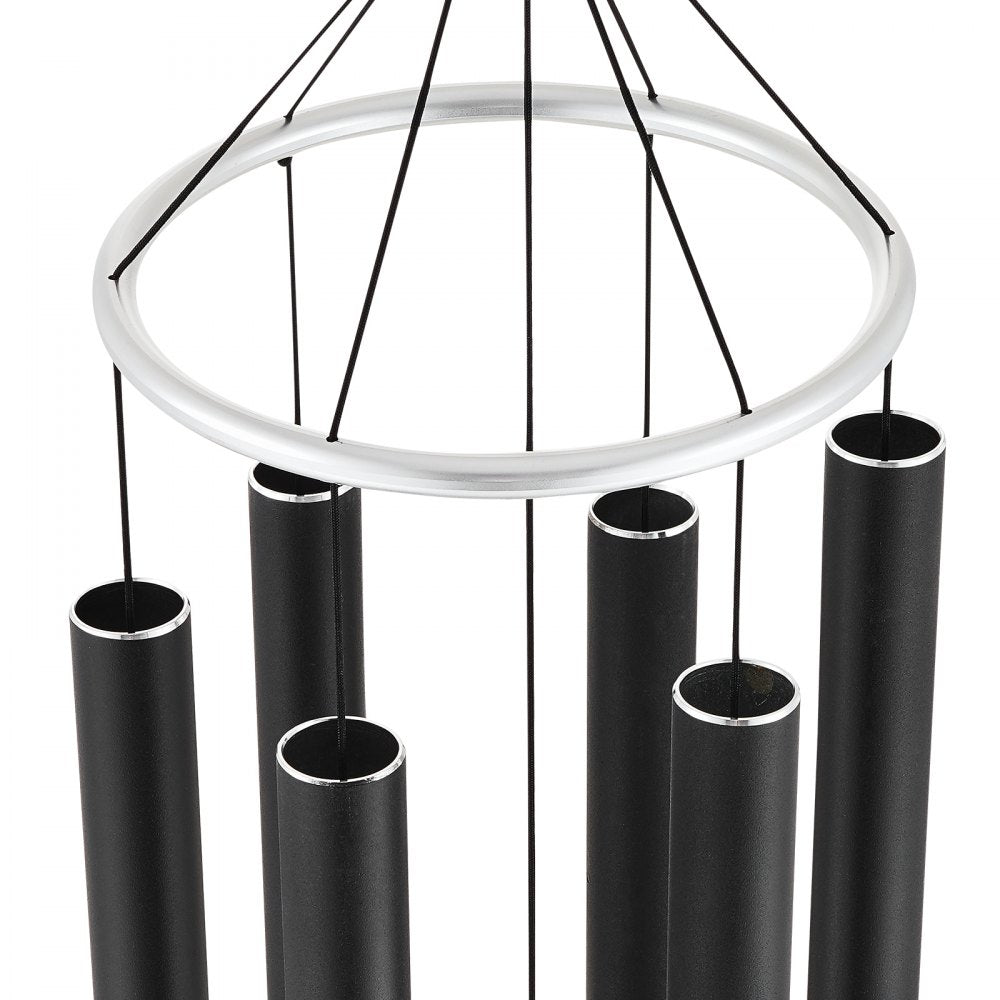 VEVOR Wind Chimes for Outside, 66 in, Deep Tone Wind Chimes with 6 Tubes, Unique Large Memorial Wind Chimes for Anniversary, Amazing Outdoor Decor for Your Patio, Porch, Garden and Backyard, Black