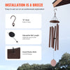 VEVOR Wind Chimes for Outside, 45 in, Deep Tone Wind Chimes with 6 Tubes, Unique Large Memorial Wind Chimes for Anniversary, Amazing Outdoor Decor for Your Patio, Porch, Garden and Backyard, Bronze