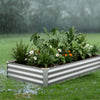 VEVOR 2 Pack Galvanized Raised Garden Beds, 6 x 3 x 1 ft, Rectangular Metal Planter Boxes Kit Outdoor, Bottomless Elevated Planting Box with Gloves, Alu-Zinc, for Growing Flowers Vegetables, Silver