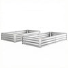 VEVOR 2 Pack Galvanized Raised Garden Beds, 6 x 3 x 1 ft, Rectangular Metal Planter Boxes Kit Outdoor, Bottomless Elevated Planting Box with Gloves, Alu-Zinc, for Growing Flowers Vegetables, Silver
