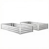 VEVOR 2 Pack Galvanized Raised Garden Beds, 6 x 3 x 1 ft, Rectangular Metal Planter Boxes Kit Outdoor, Bottomless Elevated Planting Box with Gloves, Alu-Zinc, for Growing Flowers Vegetables, Silver