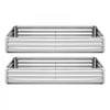 VEVOR 2 Pack Galvanized Raised Garden Beds, 6 x 3 x 1 ft, Rectangular Metal Planter Boxes Kit Outdoor, Bottomless Elevated Planting Box with Gloves, Alu-Zinc, for Growing Flowers Vegetables, Silver