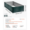 VEVOR Galvanized Raised Garden Bed, 6.67 x 3.35 x 1.51 ft, Rectangular Metal Planter Box Kit Outdoor, Rustproof Elevated Planting Box with Gloves, Alu-Zinc, for Growing Flowers Vegetables, Dark Green