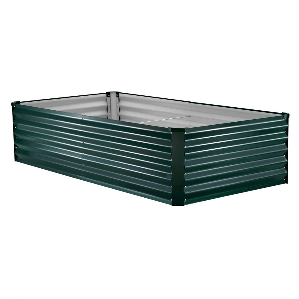 VEVOR Galvanized Raised Garden Bed, 6.67 x 3.35 x 1.51 ft, Rectangular Metal Planter Box Kit Outdoor, Rustproof Elevated Planting Box with Gloves, Alu-Zinc, for Growing Flowers Vegetables, Dark Green