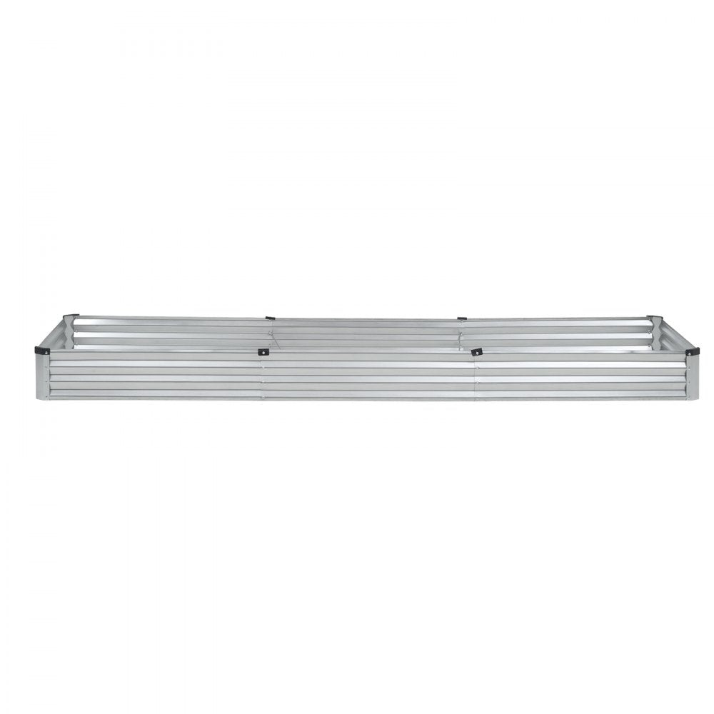 VEVOR Metal Raised Garden Bed, 12 x 4 x 1 ft Outdoor Galvanized Planter Box, with Open Bottom, Large Planter Raised Bed for Gardening Vegetables, Flowers, Herbs, and Succulent Plants, Silver