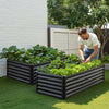 VEVOR Metal Raised Garden Bed, 6 x 3 x 1.4 ft Outdoor Galvanized Planter Garden Box, Open Bottom Design, Large Planter Raised Bed for Growing Vegetables, Flowers, Herbs, and Succulents, Dark Gray