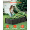 VEVOR Metal Raised Garden Bed, 6 x 3 x 1.5 ft Outdoor Galvanized Planter Box, with Open Bottom, Large Planter Raised Bed for Gardening Vegetables, Flowers, Herbs, and Succulent Plants, Dark Gray