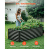 VEVOR Metal Raised Garden Bed, 6 x 3 x 2 ft Outdoor Galvanized Planter Garden Box, Open Bottom Design, Large Planter Raised Bed for Growing Vegetables, Flowers, Herbs, and Succulents, Dark Gray