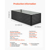 VEVOR Metal Raised Garden Bed, 6 x 3 x 2 ft Outdoor Galvanized Planter Garden Box, Open Bottom Design, Large Planter Raised Bed for Growing Vegetables, Flowers, Herbs, and Succulents, Dark Gray