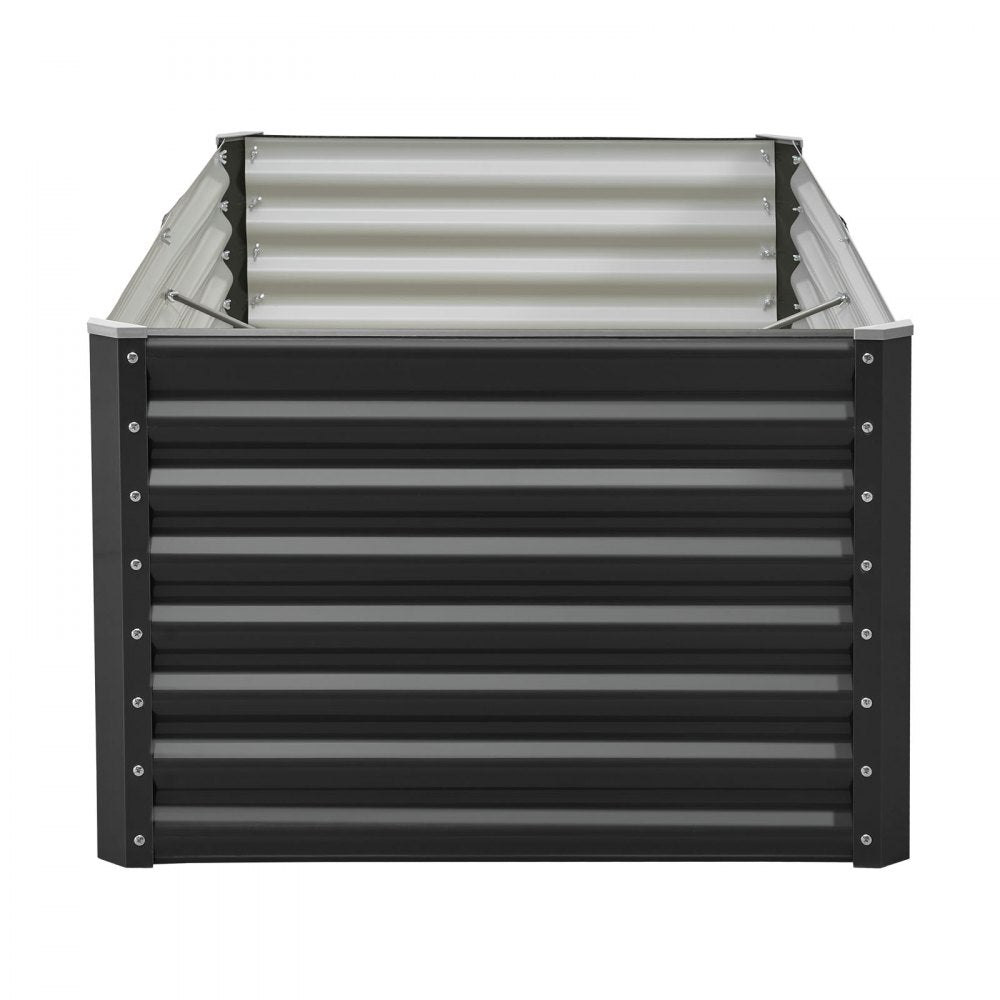 VEVOR Metal Raised Garden Bed, 6 x 3 x 2 ft Outdoor Galvanized Planter Garden Box, Open Bottom Design, Large Planter Raised Bed for Growing Vegetables, Flowers, Herbs, and Succulents, Dark Gray