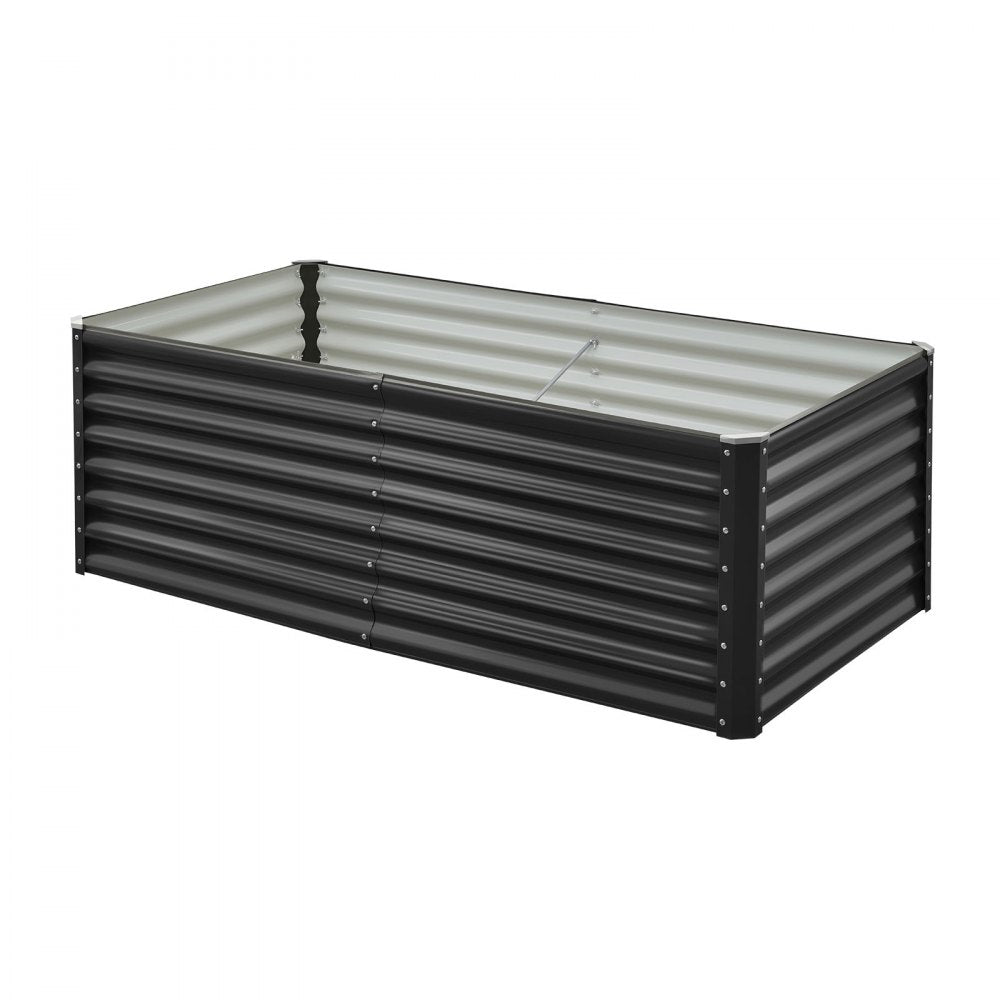 VEVOR Metal Raised Garden Bed, 6 x 3 x 2 ft Outdoor Galvanized Planter Garden Box, Open Bottom Design, Large Planter Raised Bed for Growing Vegetables, Flowers, Herbs, and Succulents, Dark Gray