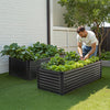 VEVOR Metal Raised Garden Bed, 6 x 3 x 2 ft Outdoor Galvanized Planter Box, with Open Bottom, Large Planter Raised Bed for Gardening Vegetables, Flowers, Herbs, and Succulent Plants, Dark Gray