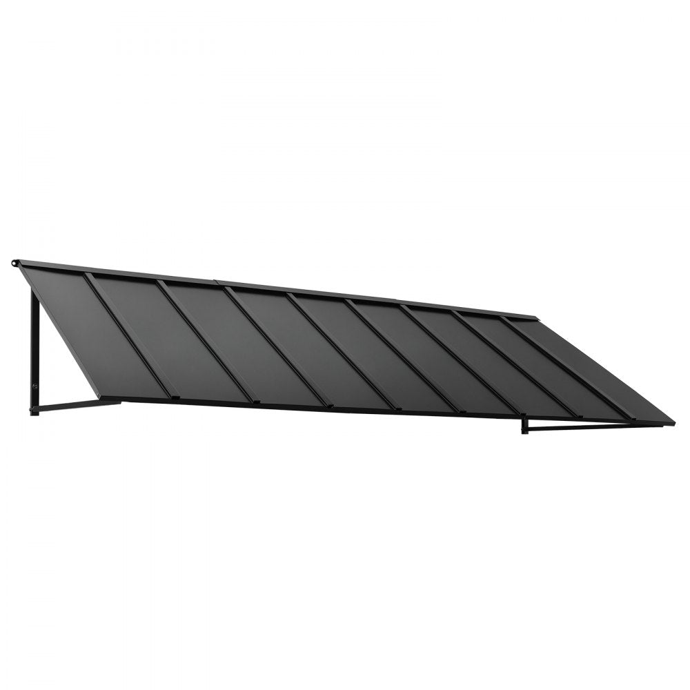 VEVOR Fixed Metal Awning 104 x 36 in, Window Awning Door Canopy, Stable Triangle Steel Frame Awnings for Doors Exterior Rain, Snow & Sunlight Protection for Door Entrance, Windows, Porches, Balconies