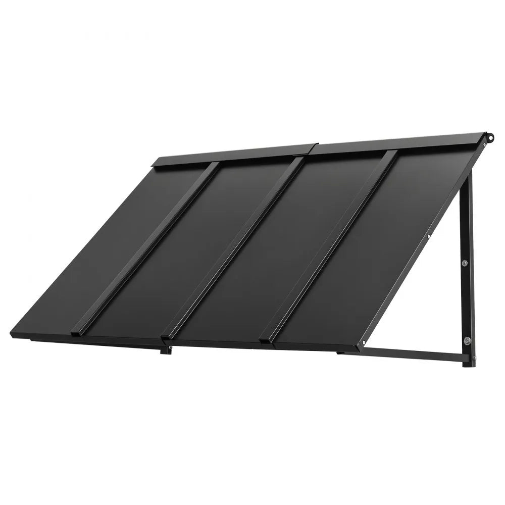 VEVOR Fixed Metal Awning 44 x 24 in, Window Awning Door Canopy, Stable Triangle Steel Frame Awnings for Doors Exterior Rain, and Snow Sunlight Protection for Door Entrance, Windows, Porches, Balconies