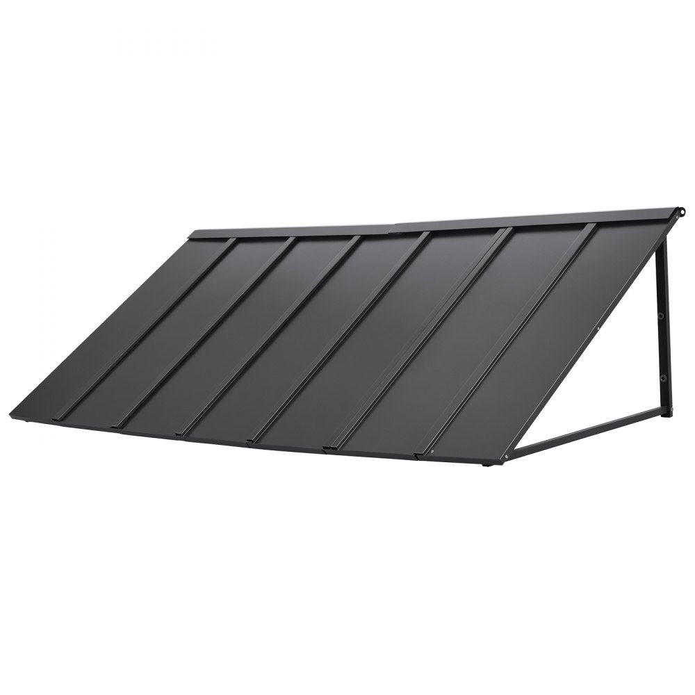 VEVOR Fixed Metal Awning 80 x 36 in, Window Awning Door Canopy, Stable Triangle Steel Frame Exterior Awnings Rain, and Snow Sunlight Protection for Door Entrance, Windows, Porches, Balconies