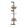 VEVOR Industrial Pipe Shelf, 3 Tier 48x9.84in, Wall-Mount Floating Rustic Wood Shelves Bracket Display Bookshelf, Storage Rack Sundries Holder for Kitchen Bedroom Bathroom Living Room, Black
